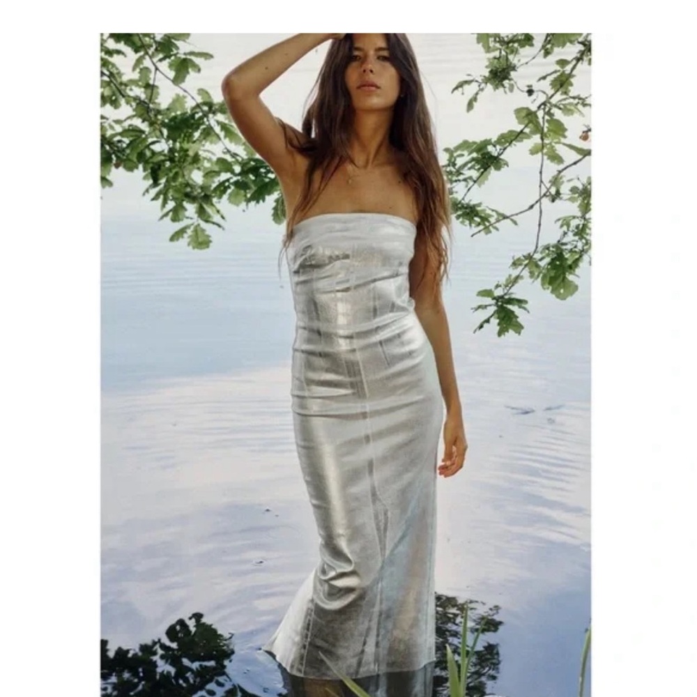 Zara ZW FITTED METALLIC DRESS worn once in great condition